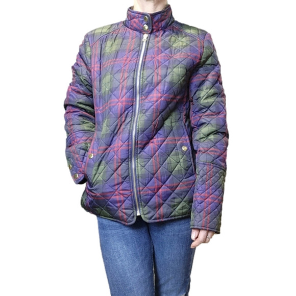 Jacket Plaid Green Navy red  cokors zipper FADED GLORY NWOT - Picture 3 of 12